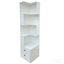 Bibliothèque d'angle avec tiroirs, bibliothèque d'angle à 4 niveaux avec déflecteur, présentoir autoportant en forme de L avec lumières à DEL pour le bureau à domicile, le salon, la chambre à coucher et la cuisine