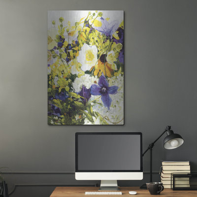Art mural en métal Winston Porter «White Anemones» par Shirley Novak