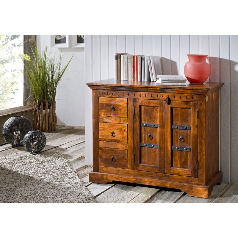 Oxford Solid Wood 106cm W 3 - Drawer Chest of Drawers, Honey