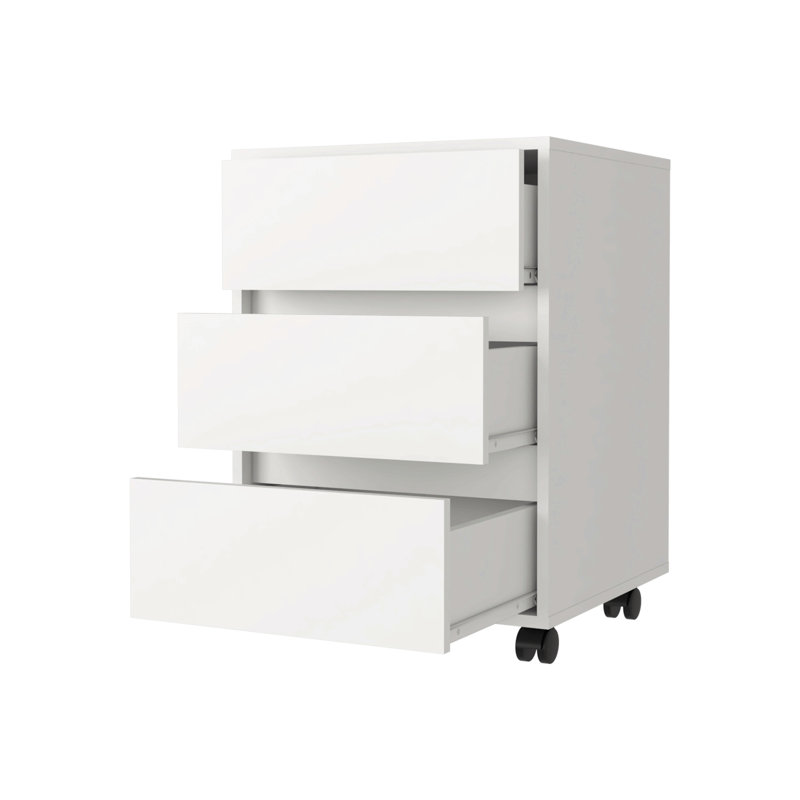 Classeur rectangulaire 3 tiroirs blanc