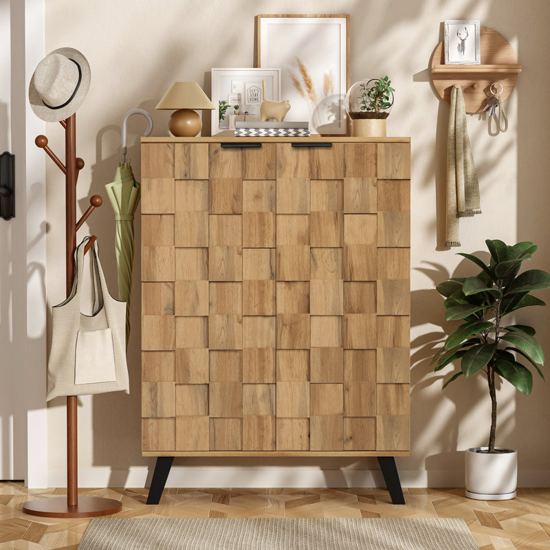 15 Pair Shoe Storage Cabinet, Natural