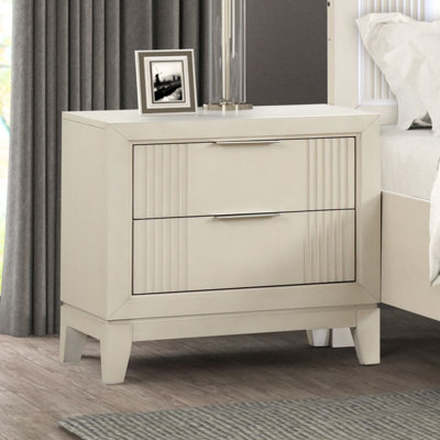 Table de chevet, blanc antique