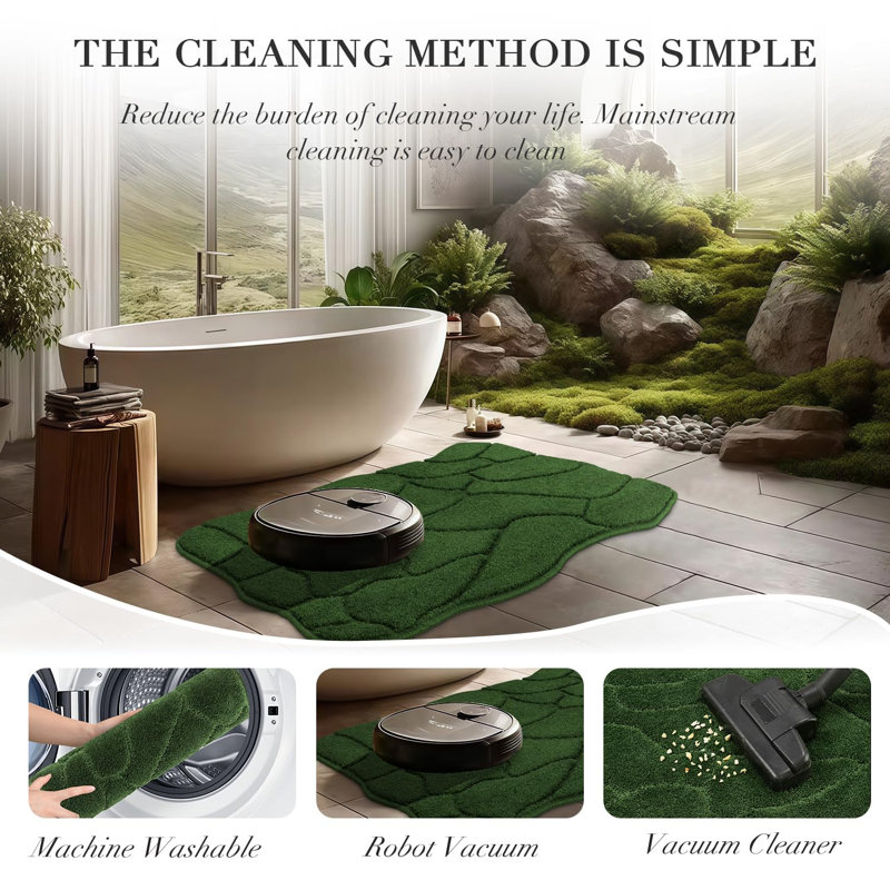 Microfiber Bathroom Rugs, 32X20 Inches Bath Mats For Bath Non Slip,Extra Soft Thick Absorbent Shower Bath Rugs Mats Carpet, Machine Washable.(Forest Green)