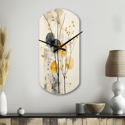 Asian Art Seashell Sumi - Impression d'art horloge murale asymétrique