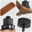 Ventilateur de plafond encastré 52 pouces avec télécommande, style industriel campagnard, pales en bois massif, noir de jais