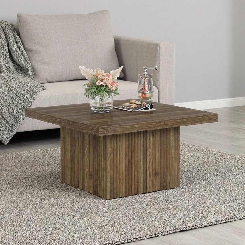 Table basse de salon rétro Mid-Century 31,5 po Vintage Brown