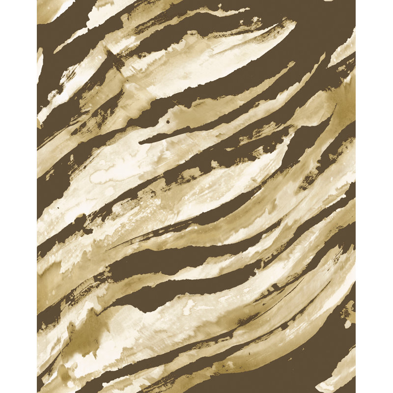  Papier peint à rayures abstraites Designs, Caramel métallique et cacao