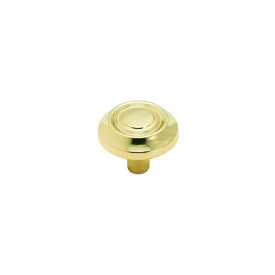 Brixwell BXB3827 Traditional Classics Collection Kitchen Cabinet Knob 1-1/4" Diameter Bright Brass