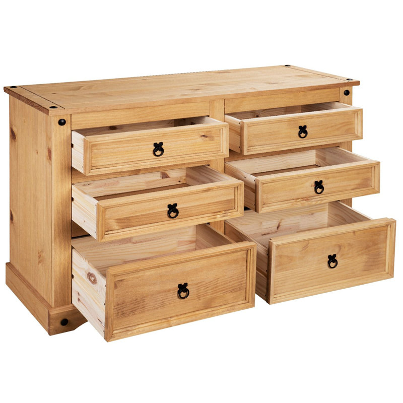 Delanie Solid Wood 132cm W 6 - Drawer Chest of Drawers