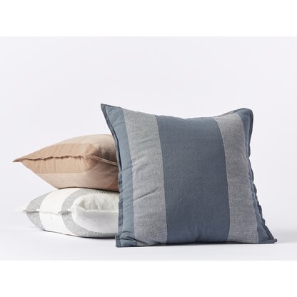 Linen Pillow Sham with Flanged Edge - Flax Pillow Cover in Moss Green,  Blue, Mustard and other Winter Trendy Colors - Envelop Closure