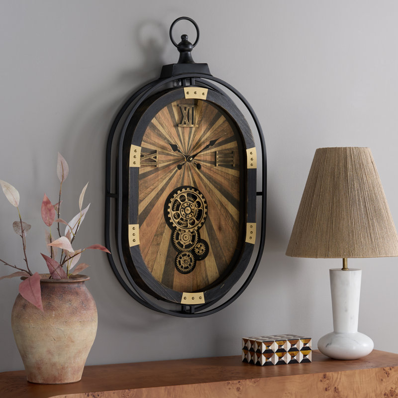Truett Gear Oval Wall Clock