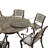 Cassano Ornate Mesh Lattice 7 Piece Dining Set