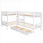 Lit superposé simple et simple en L en bois de pin, aucun sommier requis, gris, idéal pour la chambre d'amis