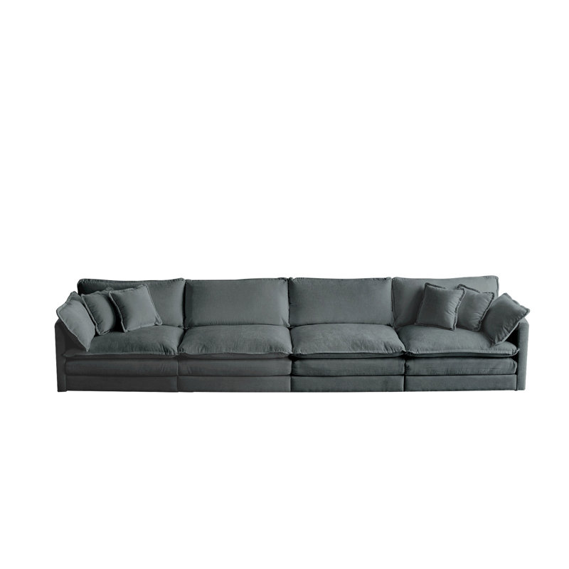 Comfy chenille 4 sièges avec construction en bois massif et rembourrage doux, structure stable et confortable