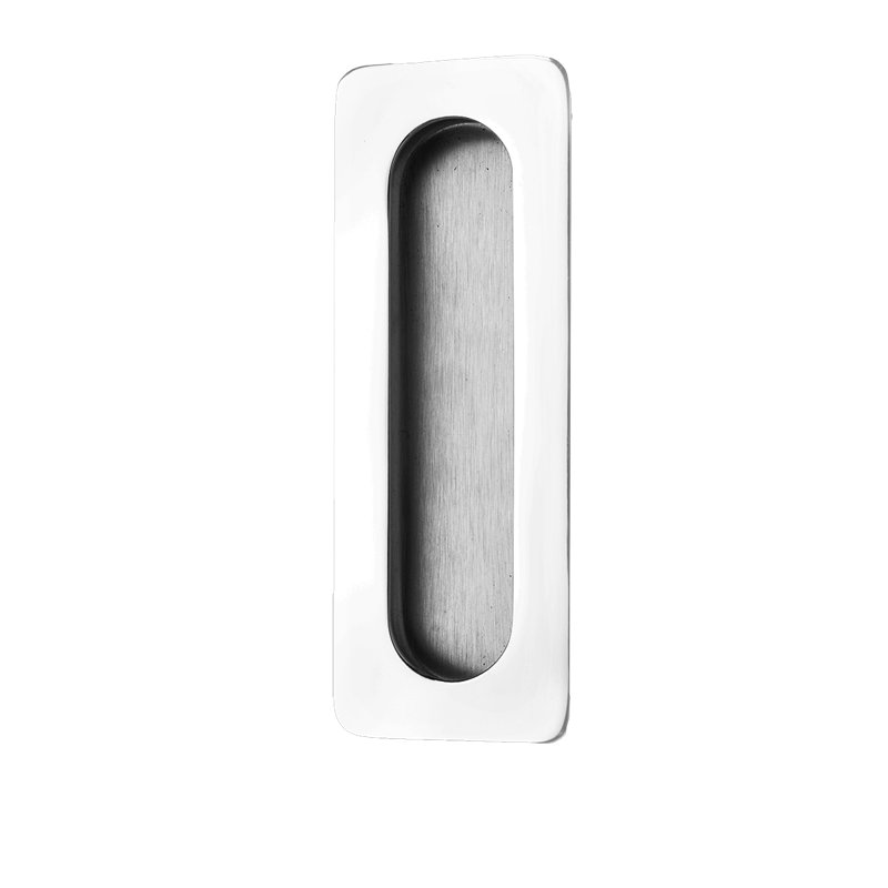 Plaque à tirer ovale, Acier inoxydable poli, H 5,9 po x l 2,13 po x P 1 po