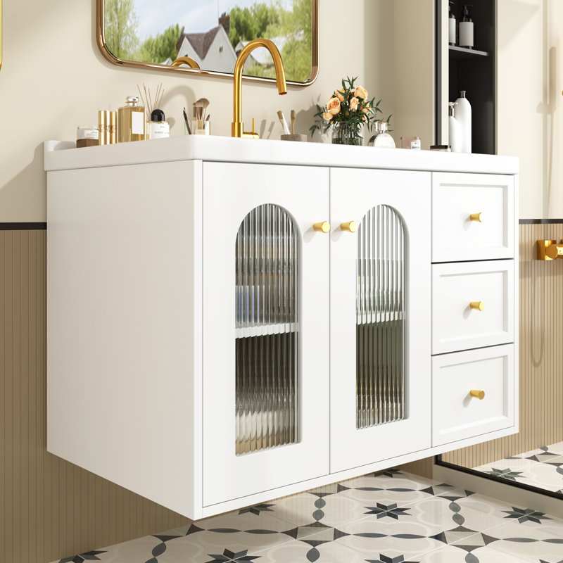 Single Bathroom Vanity with Ceramic Basin