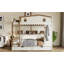 Lit superposé avec tiroirs et tablettes de rangement, lits superposés en bois massif avec crochets, aucun sommier nécessaire-1850490076