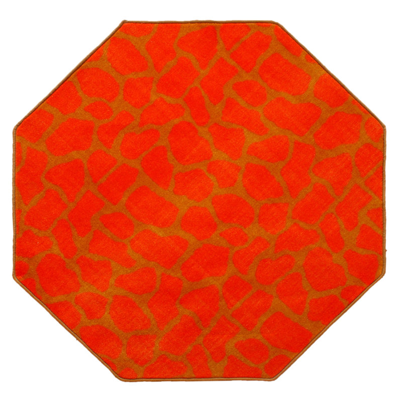 Tapis orange foncé Furnish My Place, Octogone 12 pi