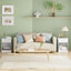 Ensemble de chambre à coucher 3 pièces, lit tapissier avec tête de lit réglable et table de chevet en bois (ensemble de 2)-65428346-65428347
