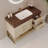Bathroom Vanity with Sink, 2 drawers and metal legs-851189307