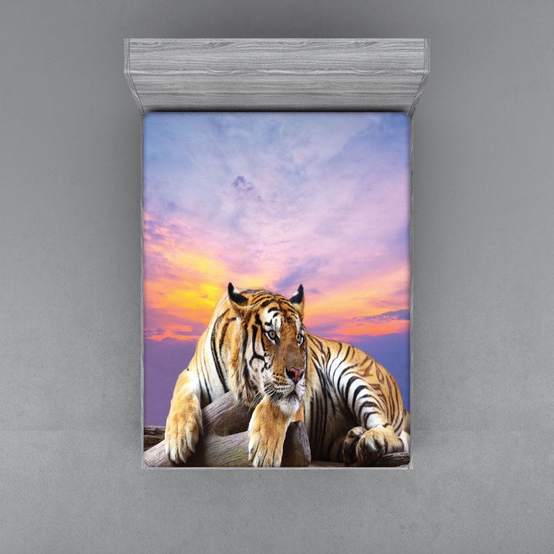 Safari Sunset Microfibre Jersey Knit Fitted Sheet, European Kingsize (160 x 200cm)