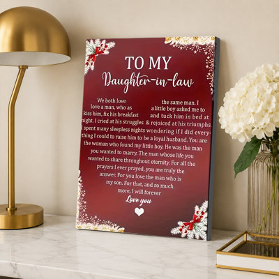 Affiche de citation de Noël «To My Daughter-in-Law»