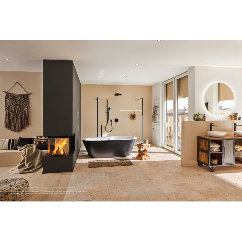 Prise murale carrée avec clapets anti-retour Hansgrohe FixFit, Noir mat