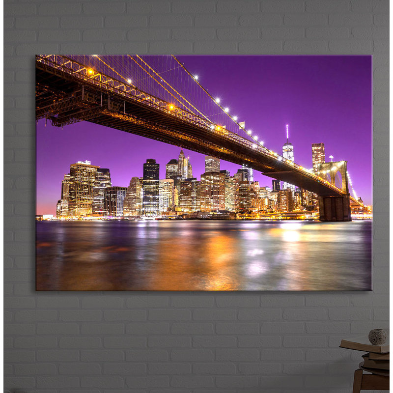 Skyline Of Manhattan by No - Wrapped Canvas Print, 40cm H x 60cm W x 4.5cm D, Without lighting