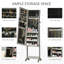 Armoire à bijoux sur pied, organisateur de bijoux verrouillable avec miroir pleine longueur et 3 angles réglables