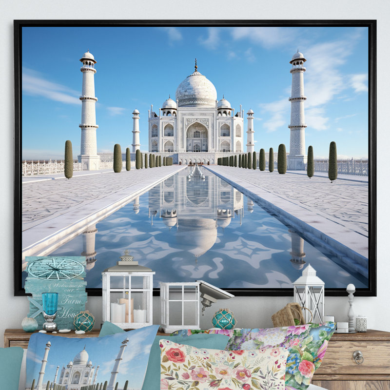 Art de l'Islam Taj Mahal II, H 30 po x l 40 po x P 1,5 po, Cadre flottant noir