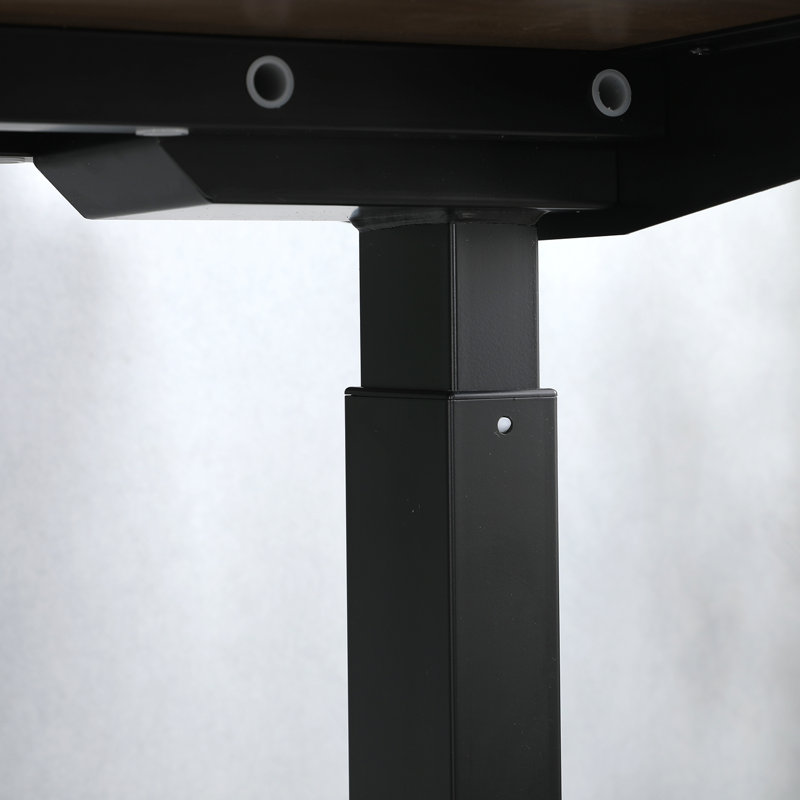 Arionna 63"Dual Motor Adjustable Height Standing Desk, Brown/Black, 46" H x 63" W x 30" D