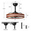 Ventilateur de plafond de 50 cm avec lumière, application et télécommande, DEL à intensité variable pour chambre et salon-1627041797-1627041799