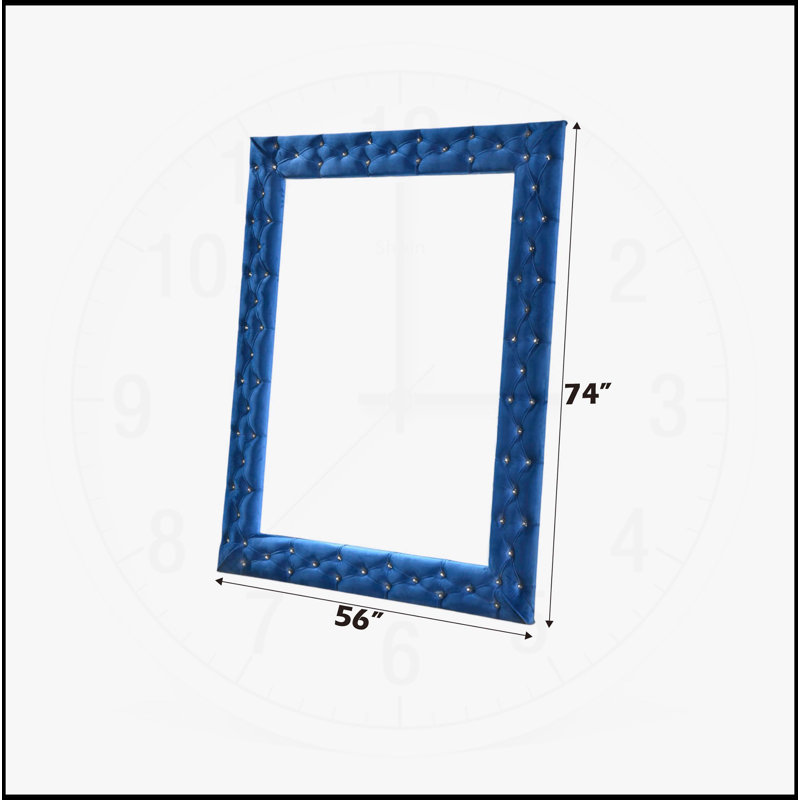 Dante Blue Velvet Floor Mirror