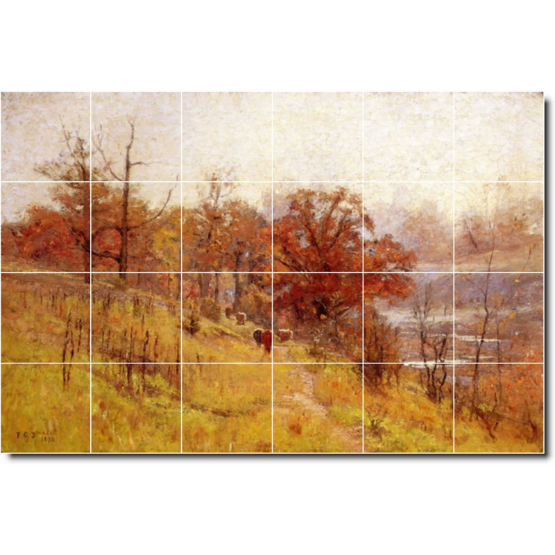 Carreau de peinture murale 48 po x 32 po 8 po x 8 po, Theodore Steele, peinture de paysage W08388