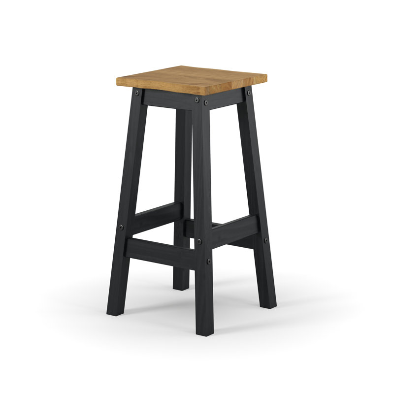 Steele Solid Wood Counter Stool, Black
