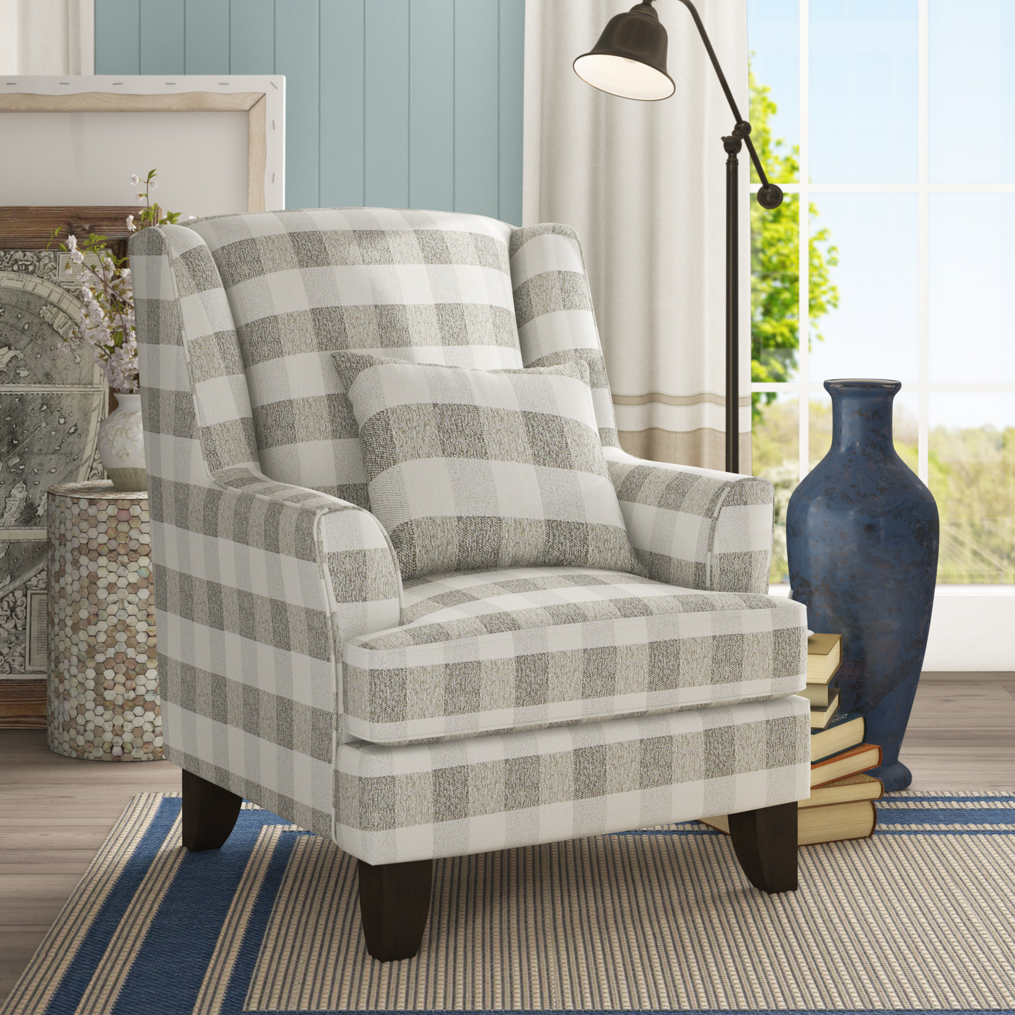 Buffalo check best sale wing chair