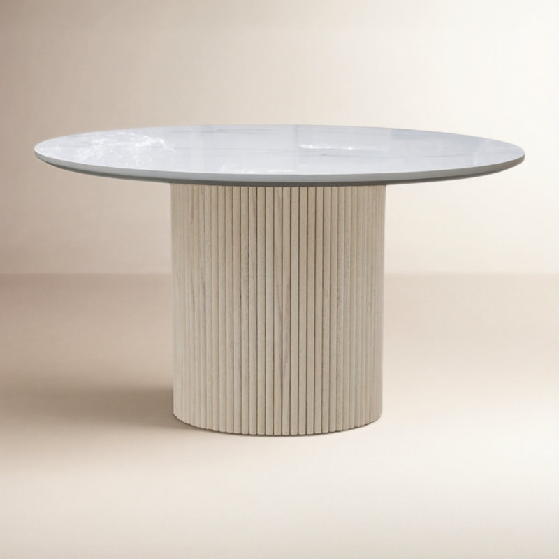 Fairmont Quartz Top Round Dining Table, White