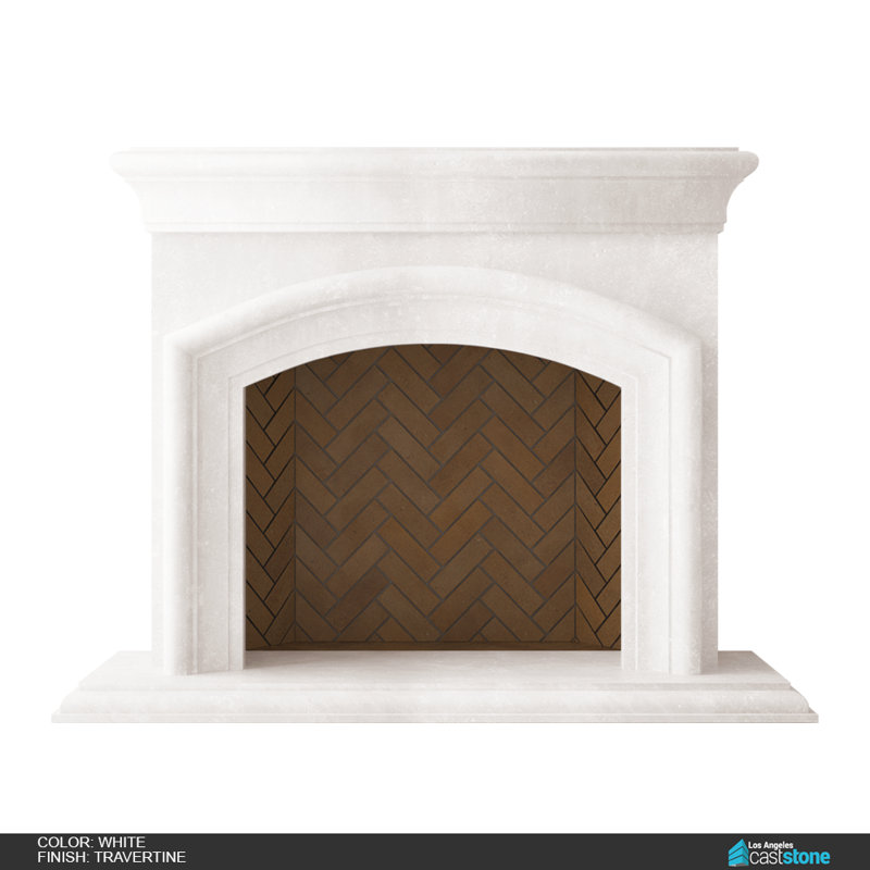 Vira Fireplace Surround, Travertine/White