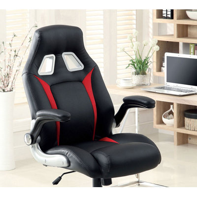 Chaise de bureau moderne et rembourrée à hauteur réglable pneumatique et pieds à roulettes