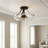 3-Light Glass Semi-Flush Mounted Ceiling Light for Foyer Hallway Stairwell Kitchen
