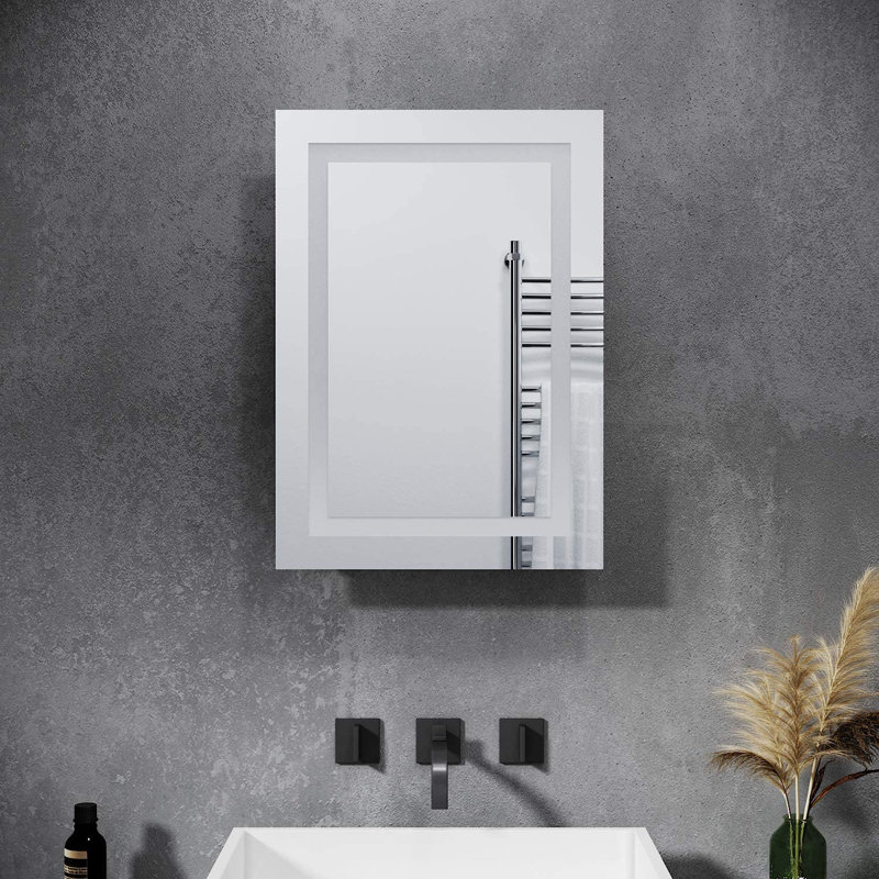 Talmo Surface Mirrored Bathroom Cabinets with Mirror and 2
