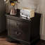 Table de chevet en bois classique, 2 tiroirs de rangement, L 22 po, bois massif-649807980
