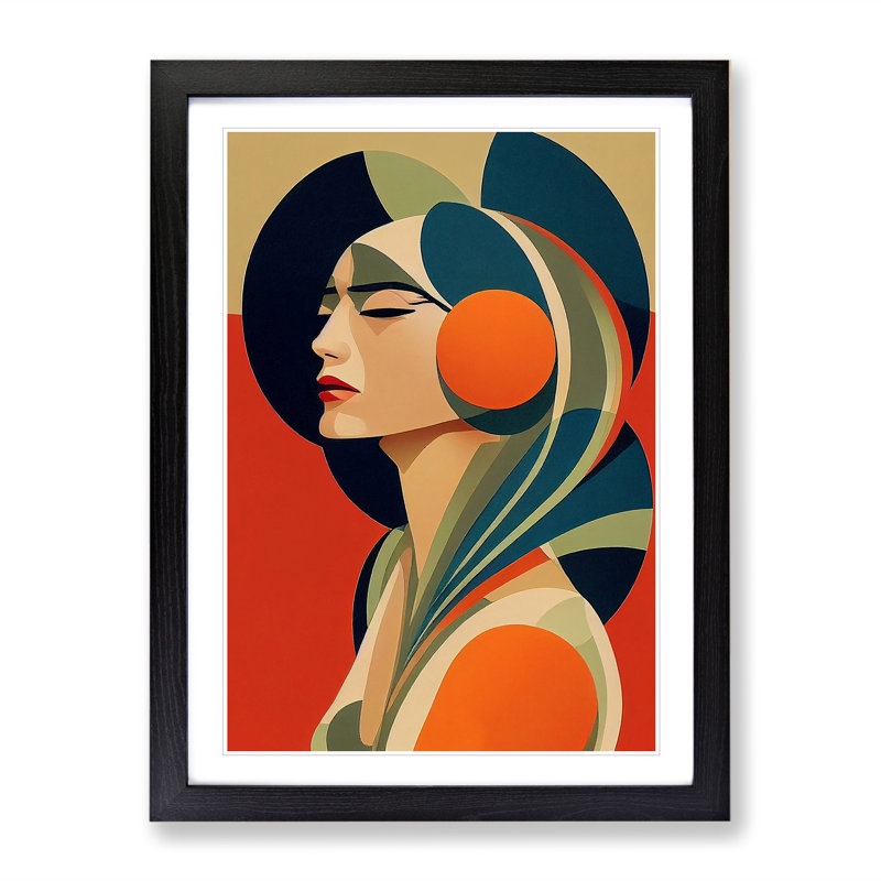 XV1022-2637X Magnificent Abstract Woman - Single Picture Frame Print, 46cm H x 34cm W x 2cm D, Black