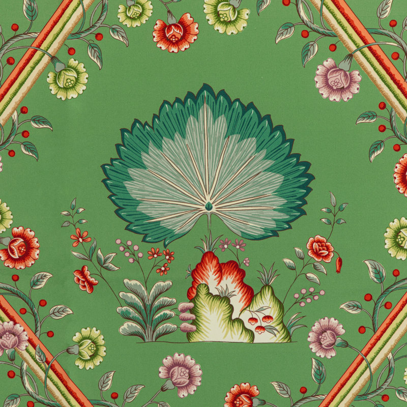 Louverne Loire 100% Cotton Fabric, Emerald