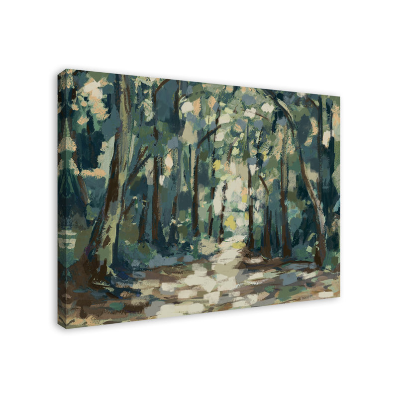Impression sur toile abstraite bleue et verte, H 30 po x l 40 po