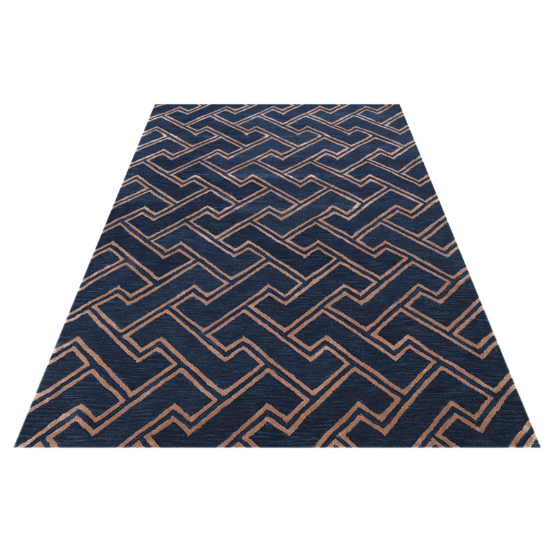 Stapple Geometric Hand Woven Area Rug, Rectangle 153 x 244cm