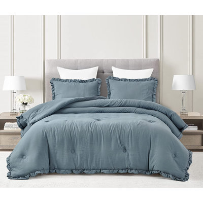 Nora Washed Microfiber Ruffled Comforter Set