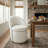 Upholstered Swivel Dining Chair, Boucle Fabric Barrel Kitchen Chair, Wingback Side Chair, Vanity Chair-513384095