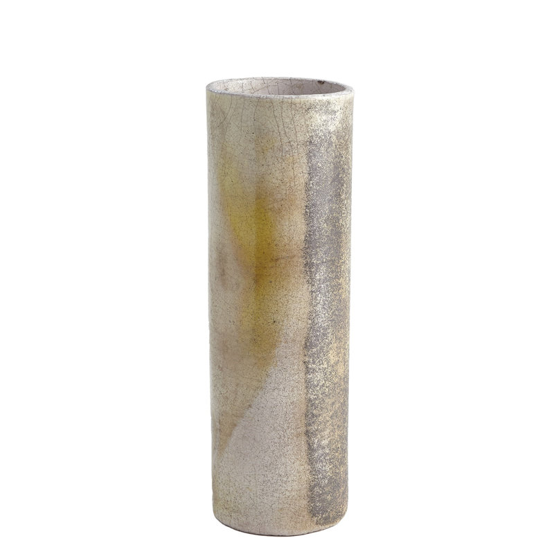 Golden Raku Vase, 16.75" H x 5.5" W x 5.5" D