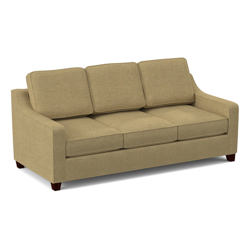 Clark 82" Square Arm Sofa Bed Sleeper with Reversible Cushions, Empire Mahogany, Hybrid, Antic Fawn